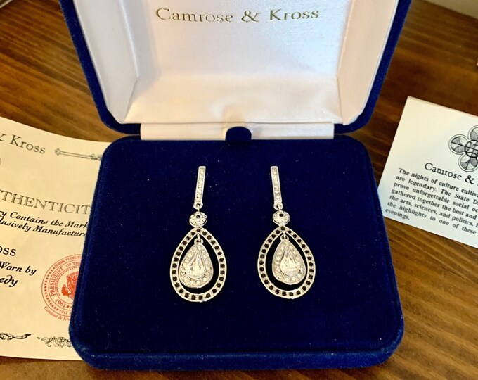 Camrose and Kross Earrings Silver and Diamond Crystal Dangle Etsy