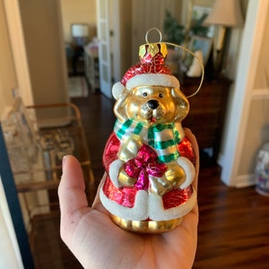 Vintage Blown Glass Dog Christmas Ornament: Large Mercury Glass Animal