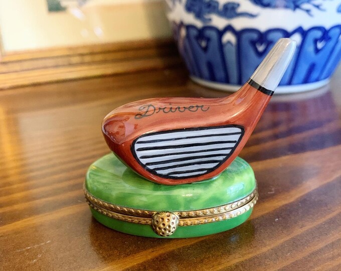 Limoges Golf Club Trinket Box, Vintage Hand Painted French Porcelain Box Etsy
