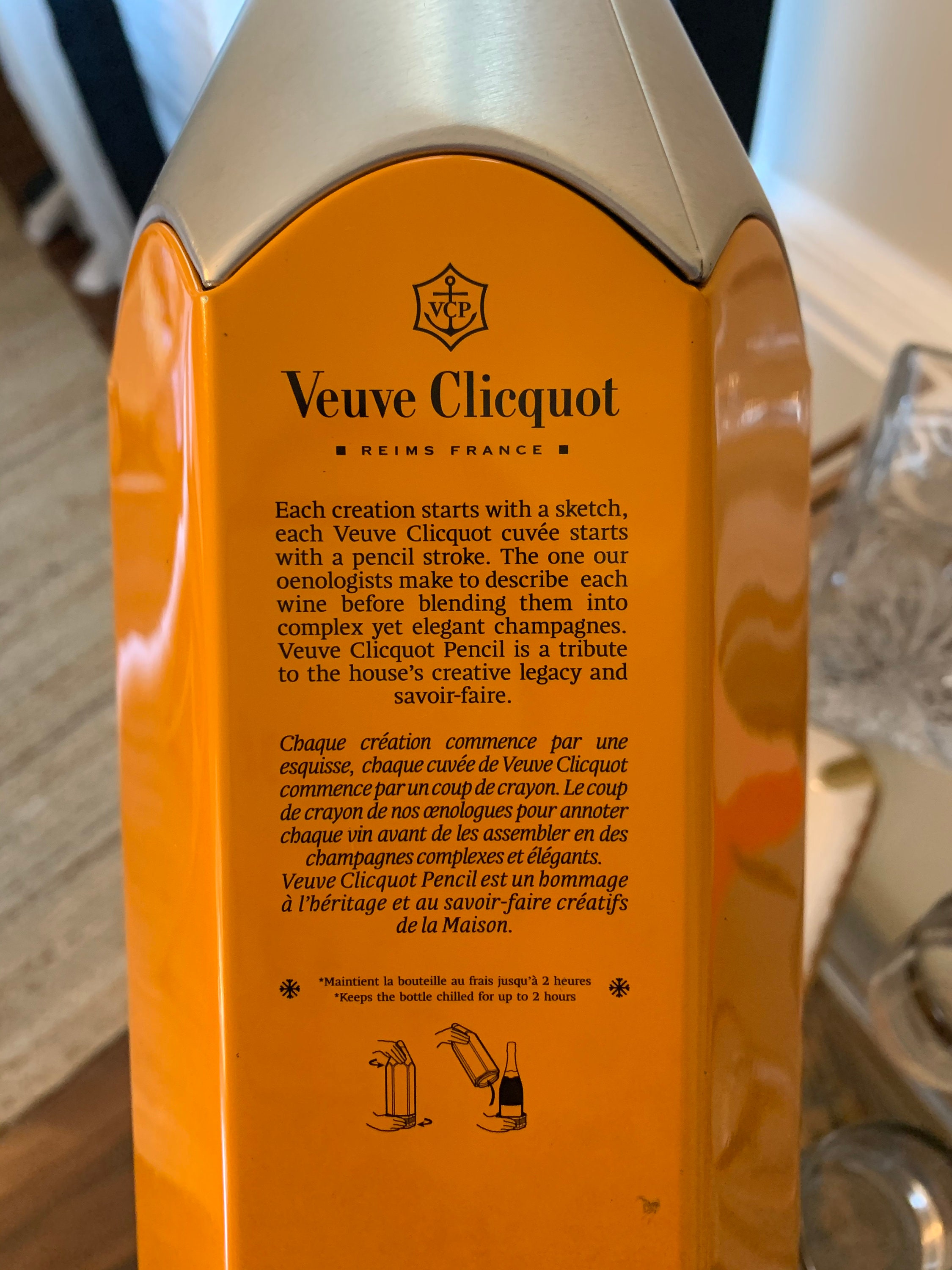 Veuve Clicquot Pencil Champagne Storage Box Champagne Chiller Etsy