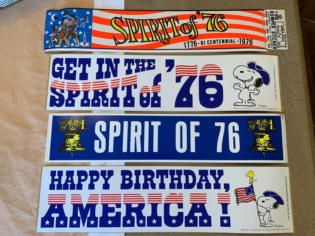 Vintage 1976 Groovy Bicentennial Bumper Stickers Set of 4 Etsy