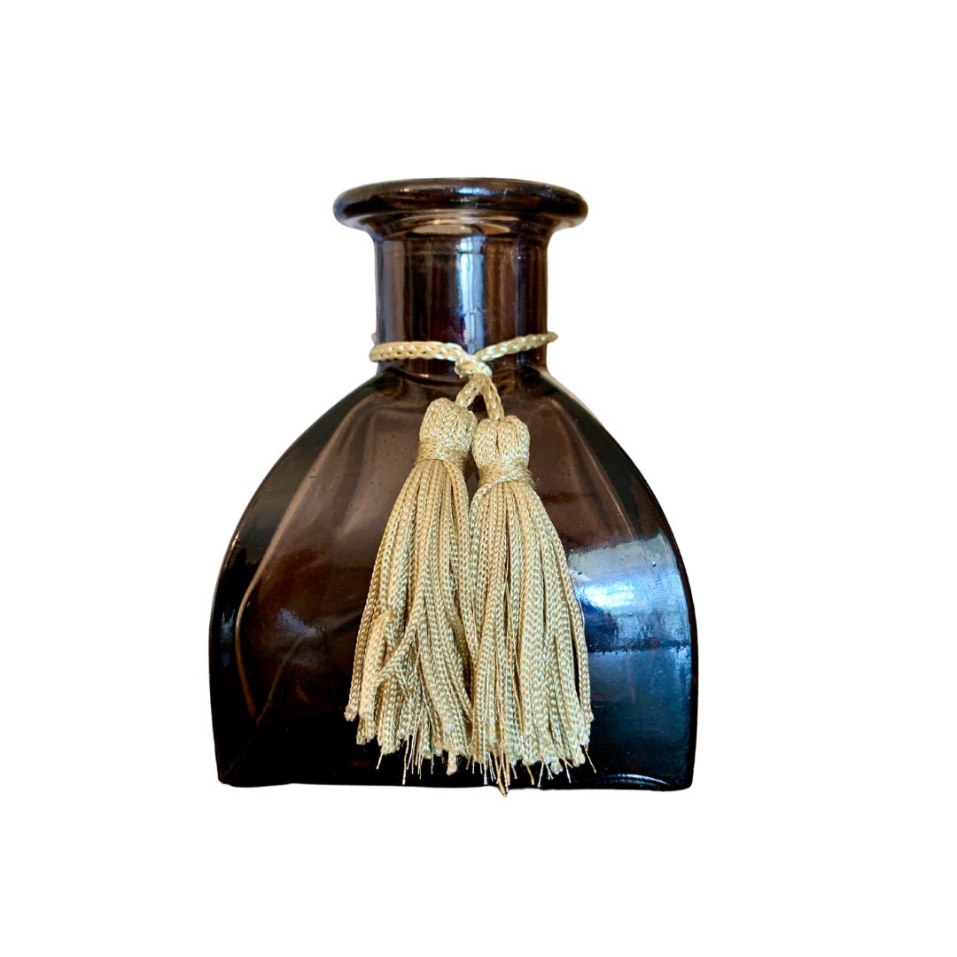 Vintage Glass Perfume Diffuser Bottle With Gold Tassel -  Ireland