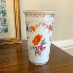 Antique Dresden Bud Vase, Helena Wolfsohn Floral Porcelain Vase