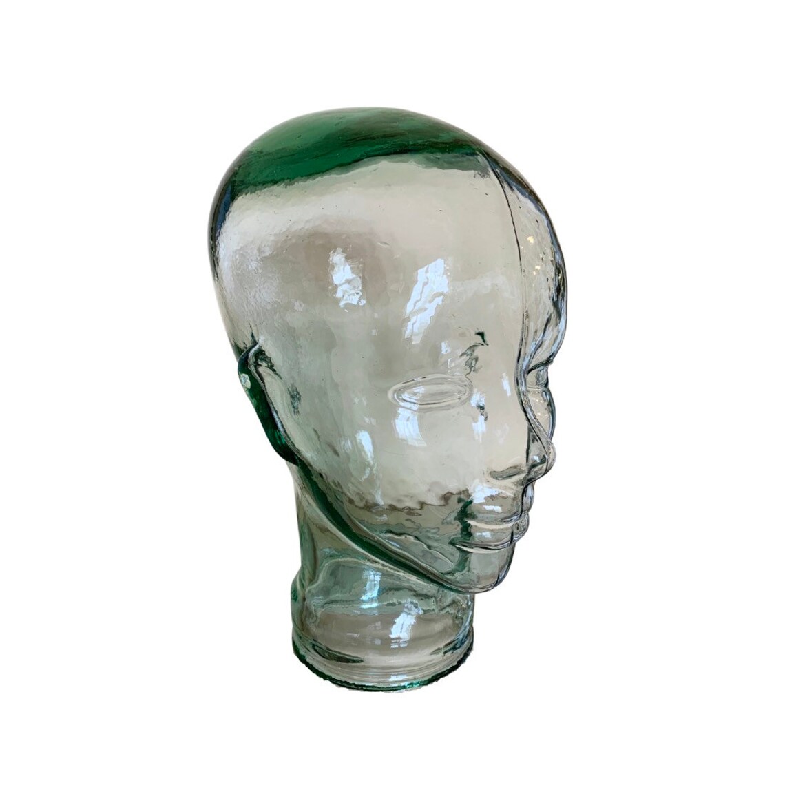Vintage Green Glass Mannequin Head 1930s Life Size Glass Head Etsy