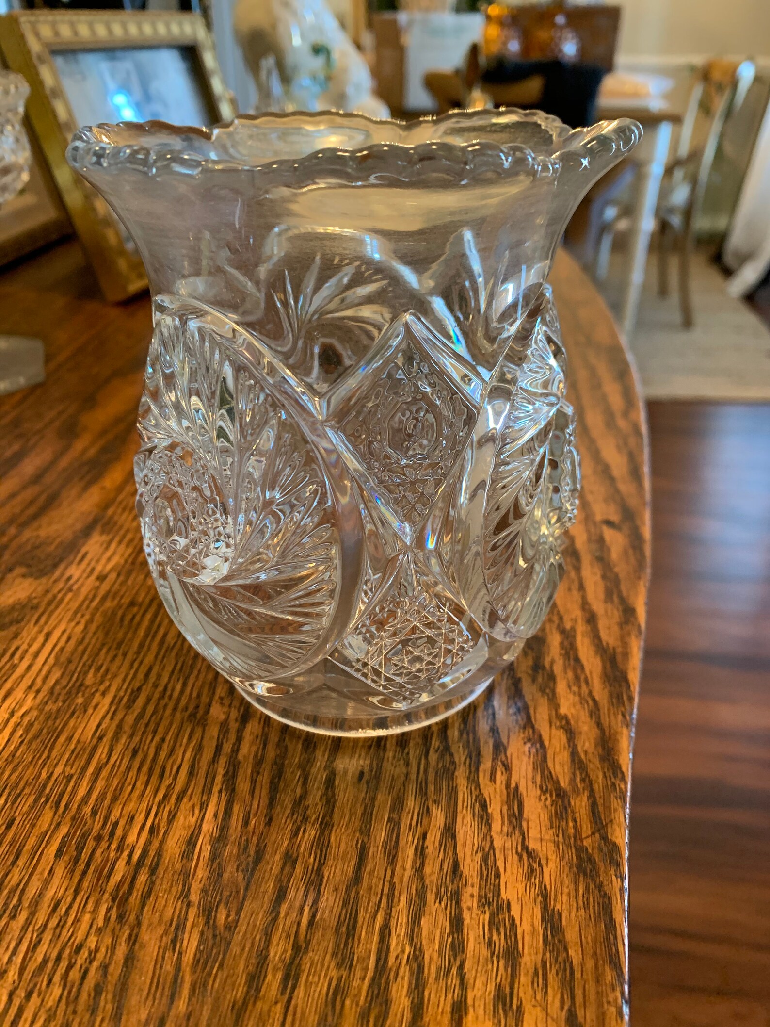 EAPG Prescut Glass Spooner by Mckee Brilliant Cut Glass Etsy