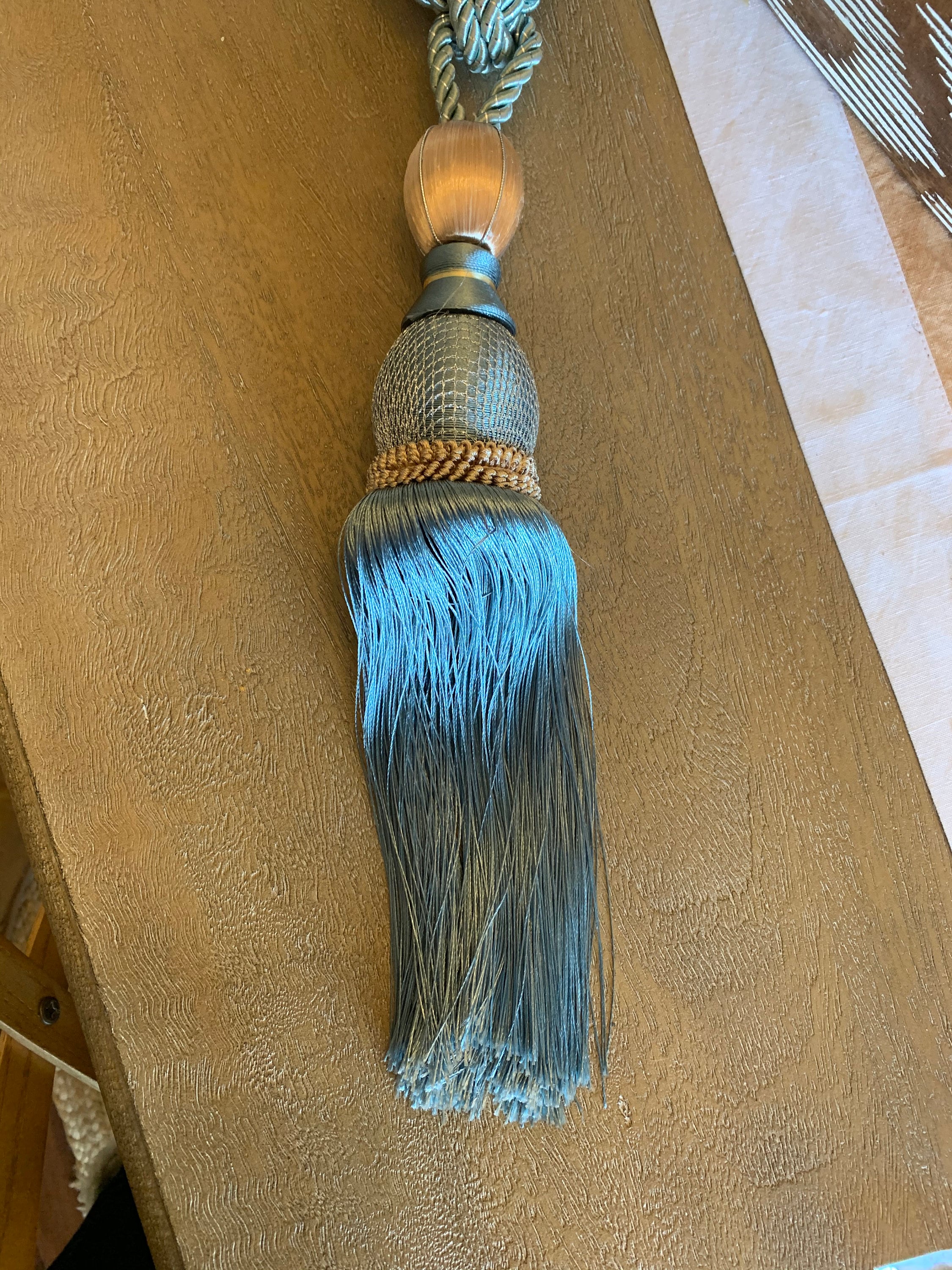 Pair of French Blue Tassel Curtain Tie Backs Silk Braided Etsy