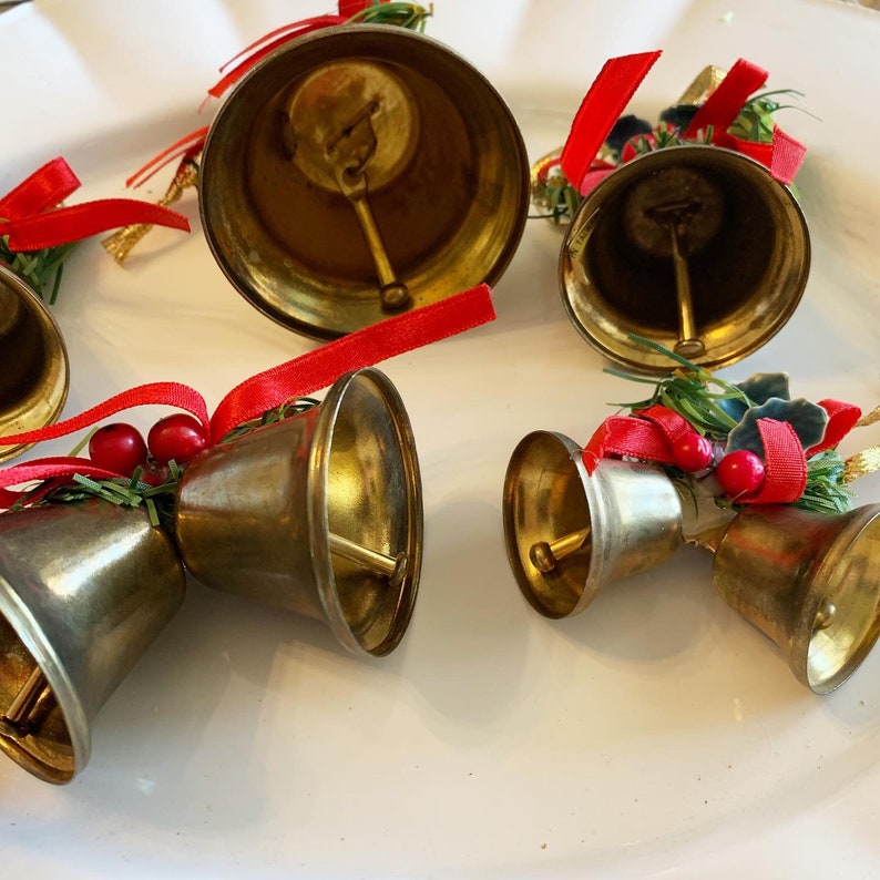Vintage Brass Christmas Bells Christmas Ornaments Brass Etsy