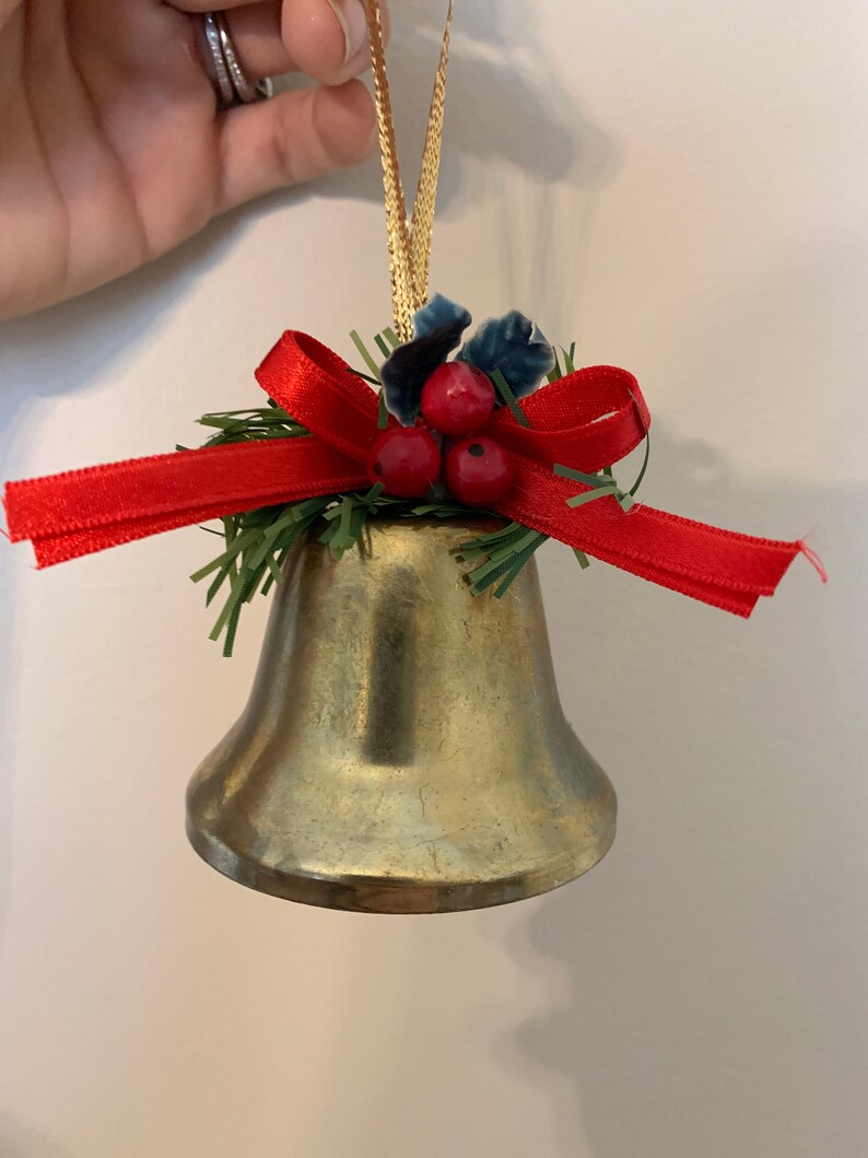 Vintage Brass Christmas Bells Christmas Ornaments Brass Etsy