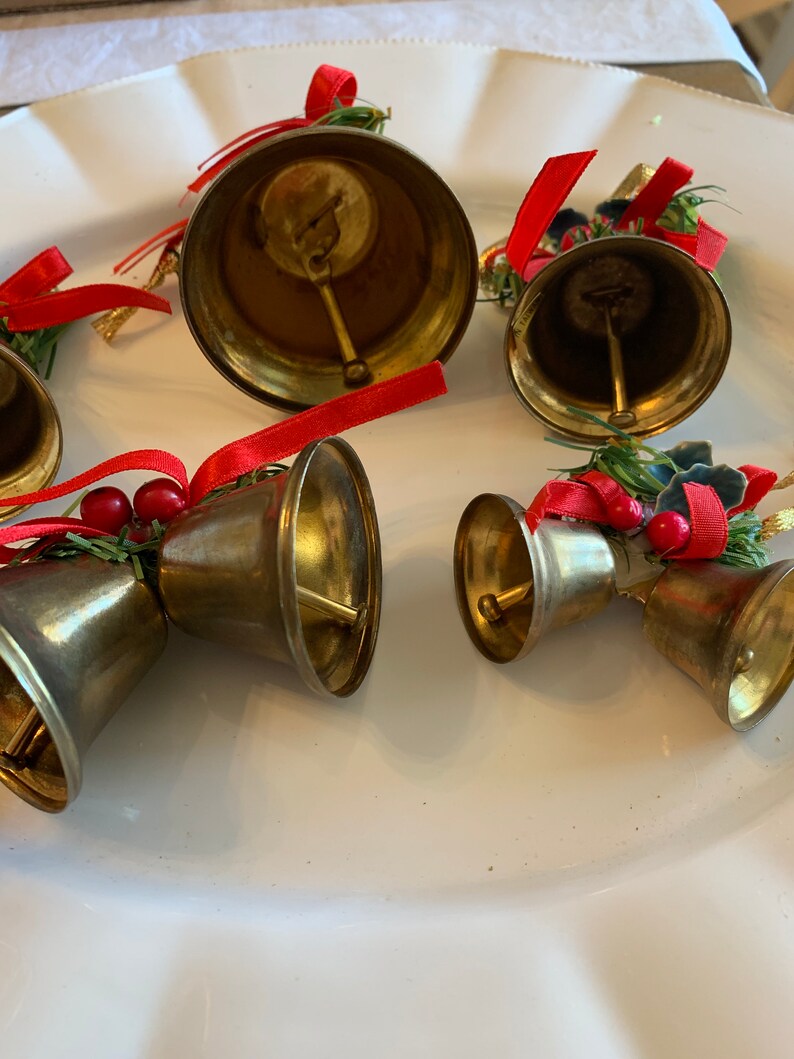 Vintage Brass Christmas Bells Christmas Ornaments Brass Etsy