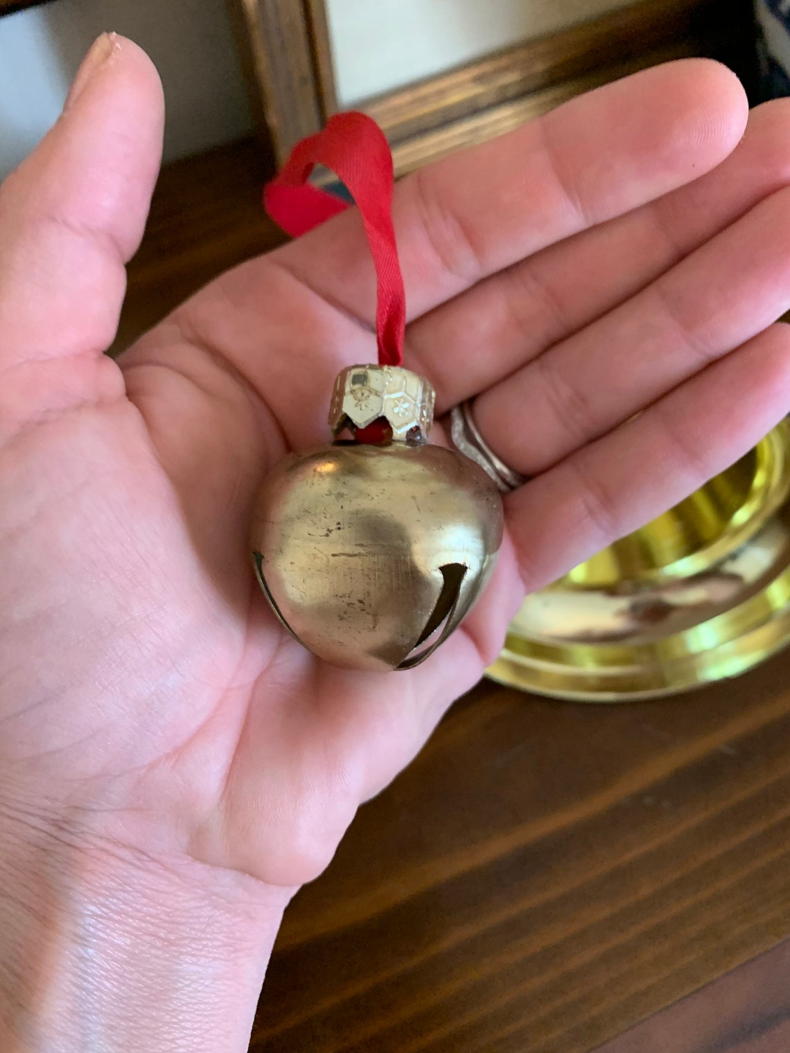 Vintage Brass Sleigh Bells Large Brass Christmas Bell Etsy