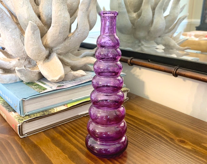 Vintage Purple Spiral Glass Bottle Purple Glass Pepper Sauce Etsy