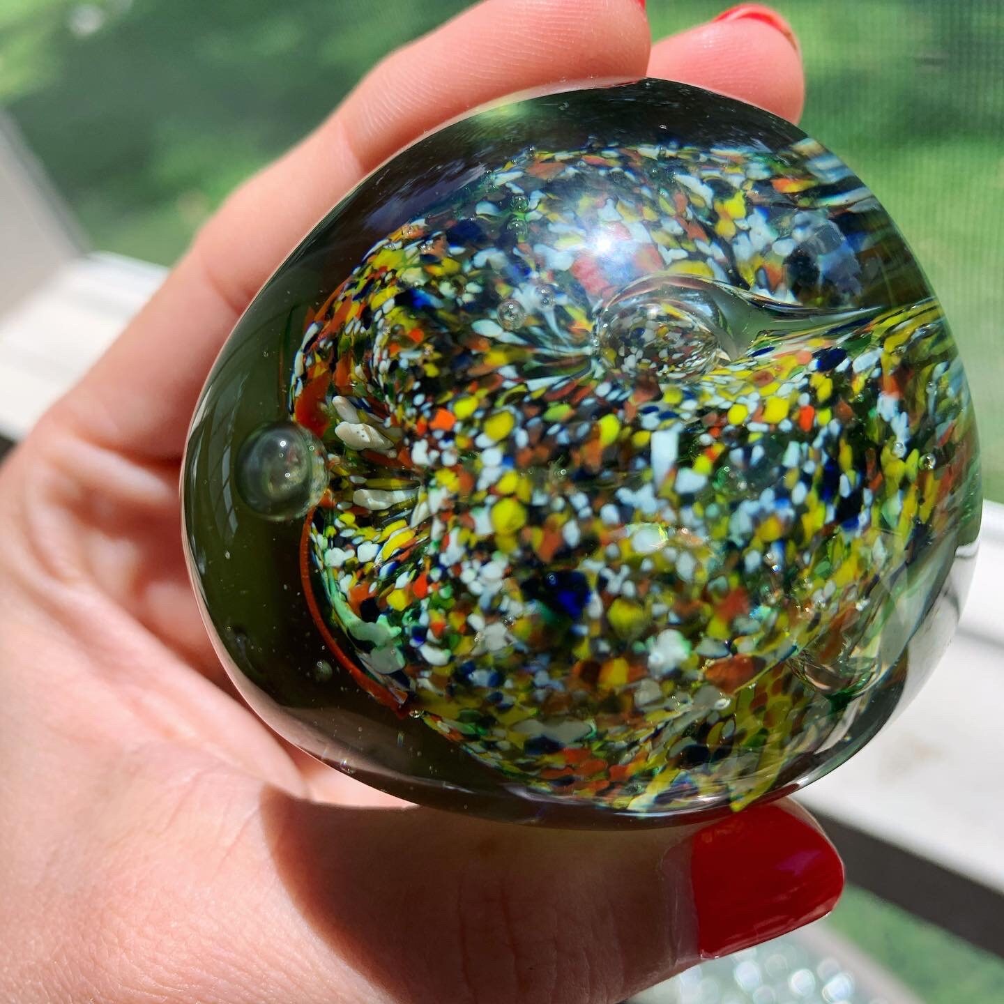 Murano Confetti Glass Paperweight Etsy