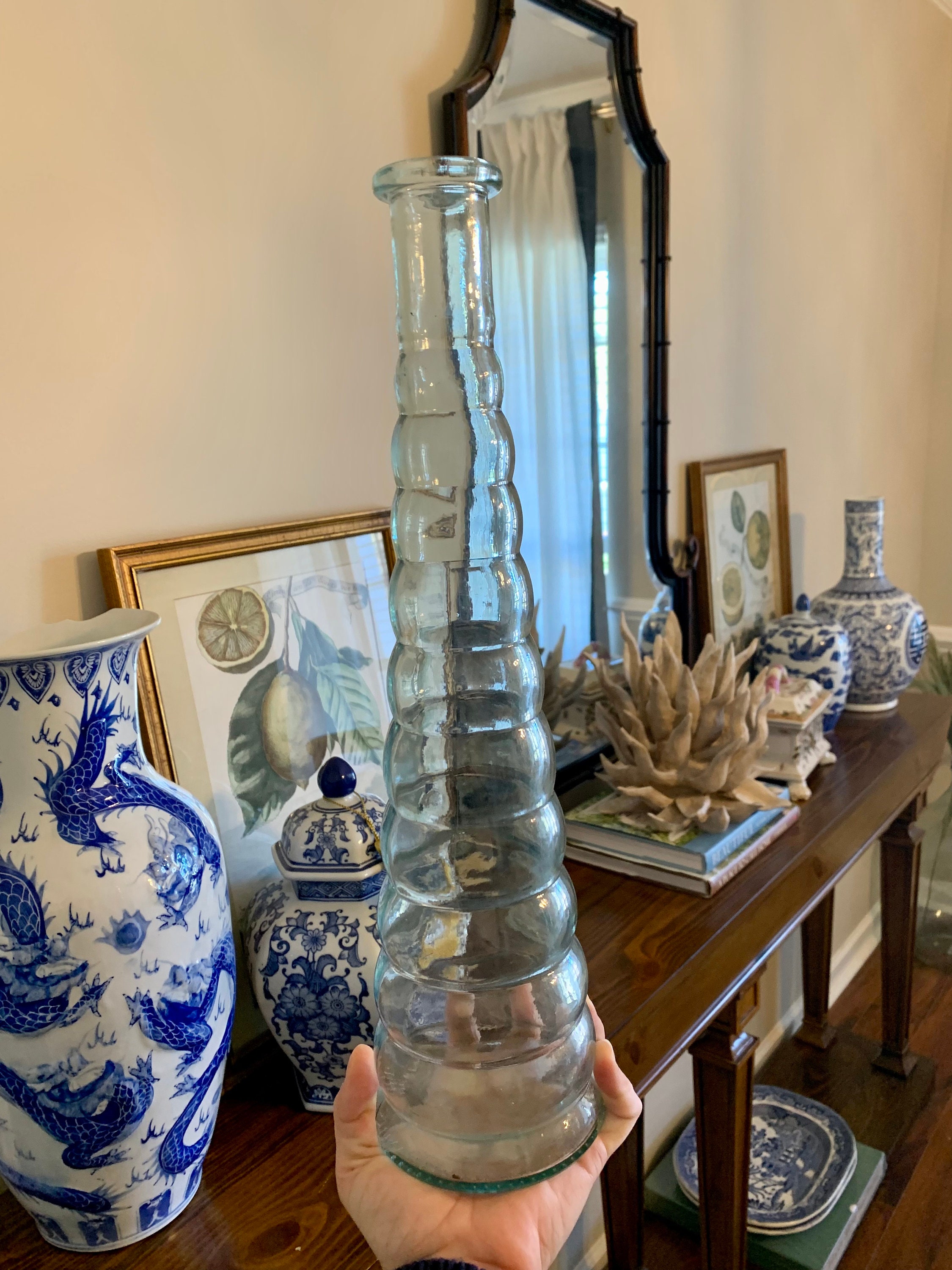 Vintage Spiral Glass Bottle Old Glass Pepper Sauce Bottle Etsy