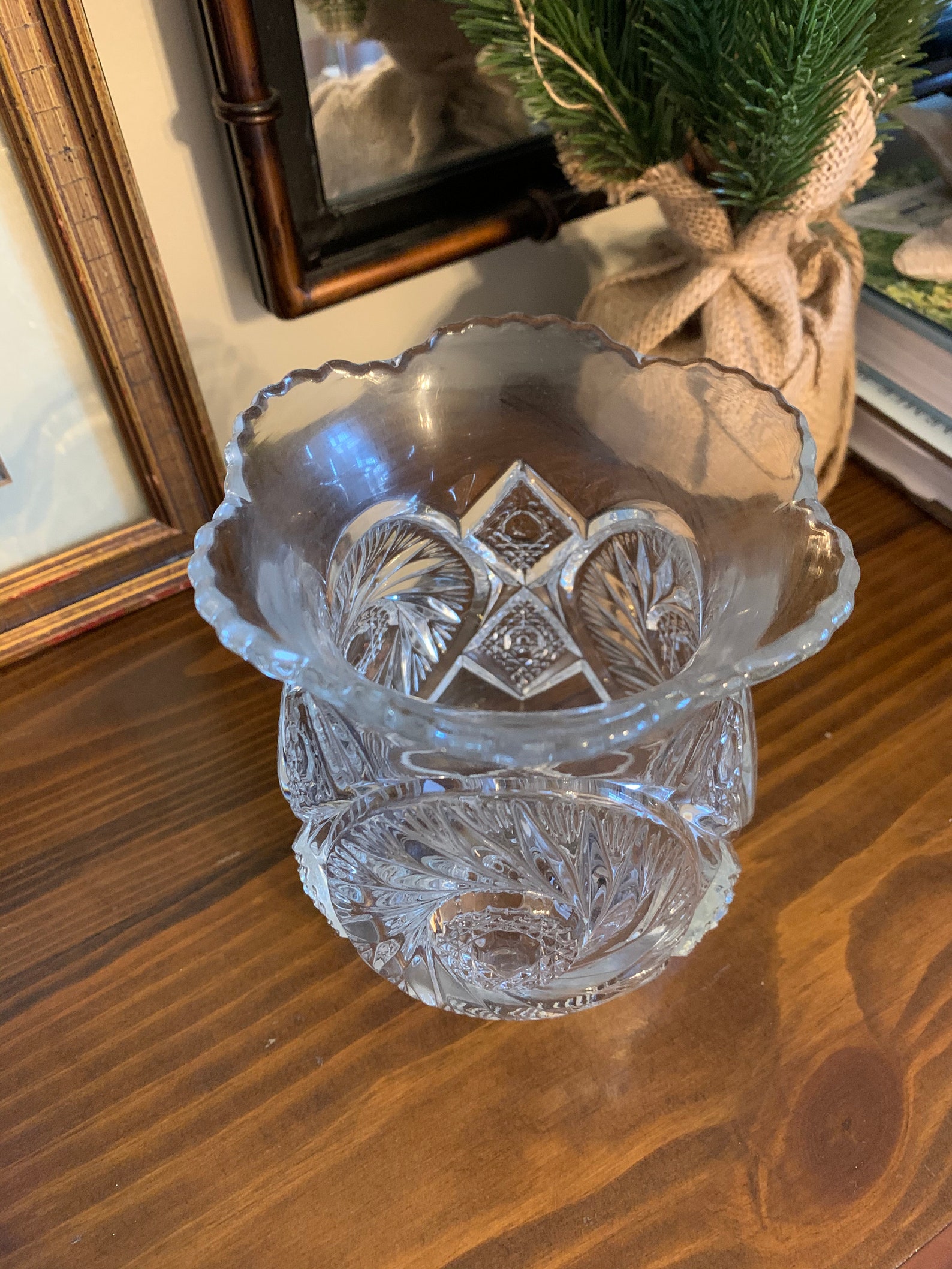 EAPG Prescut Glass Spooner by Mckee Brilliant Cut Glass Etsy