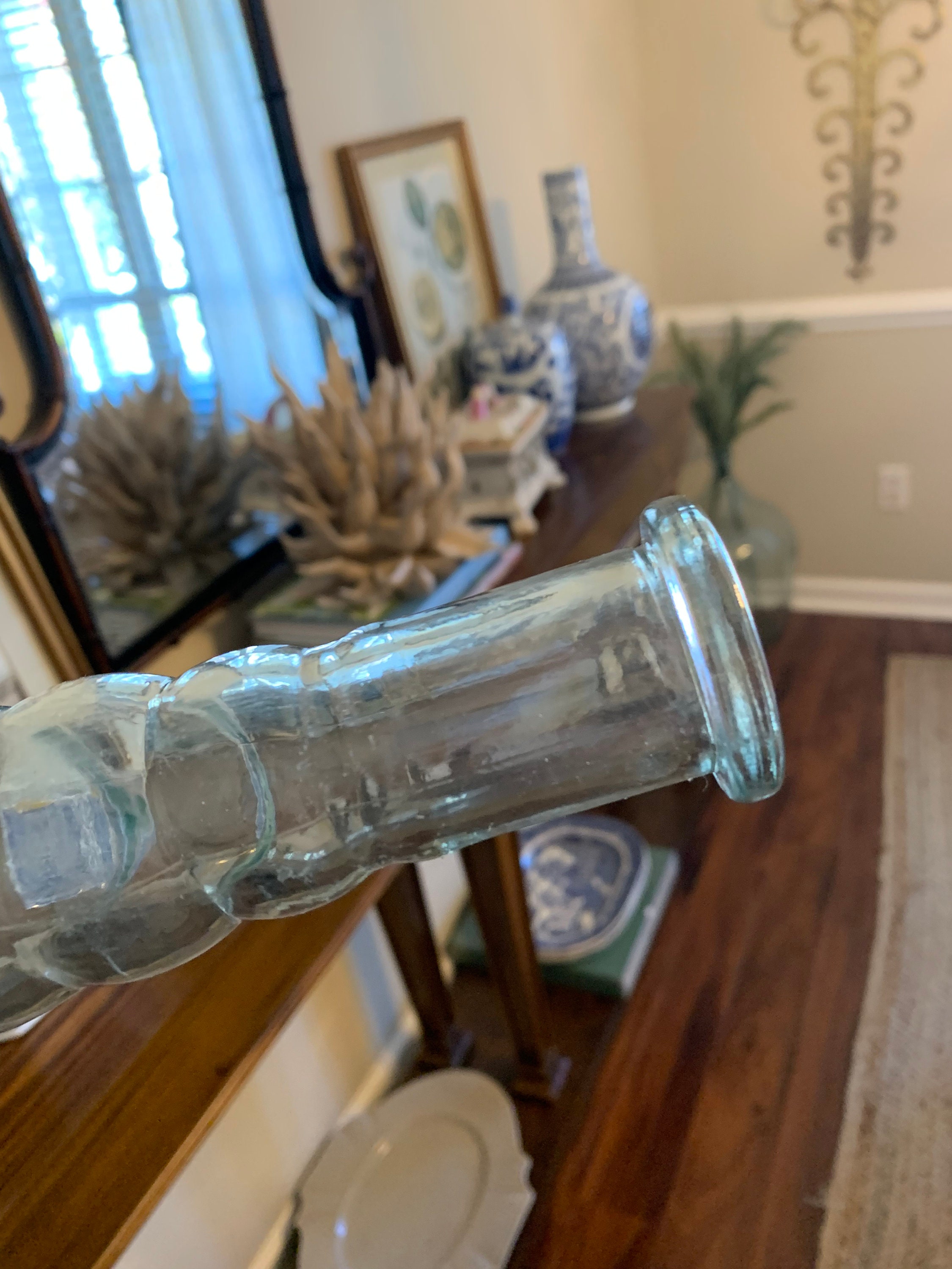 Vintage Spiral Glass Bottle Old Glass Pepper Sauce Bottle Etsy