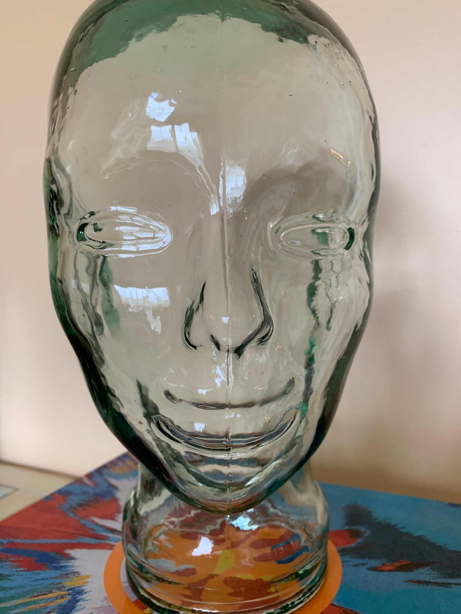 Vintage Green Glass Mannequin Head 1930s Life Size Glass Head Etsy