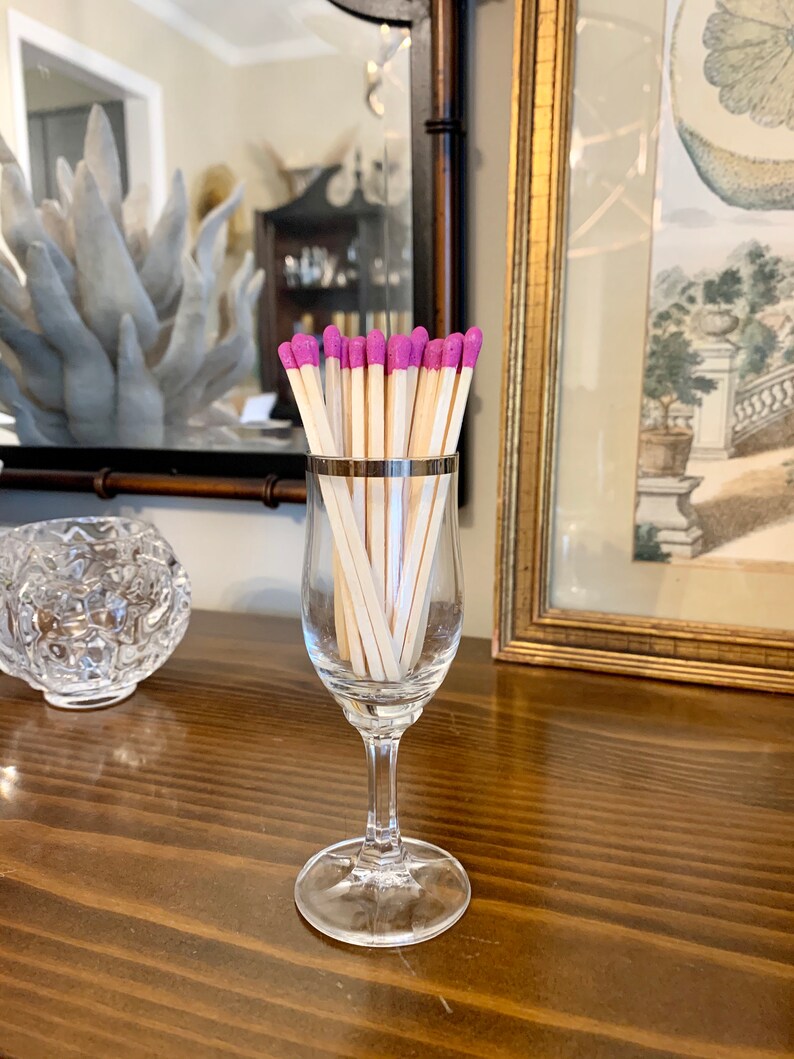 Upcycled Cordial Glass Match Holder With Striker and Color Tip Etsy