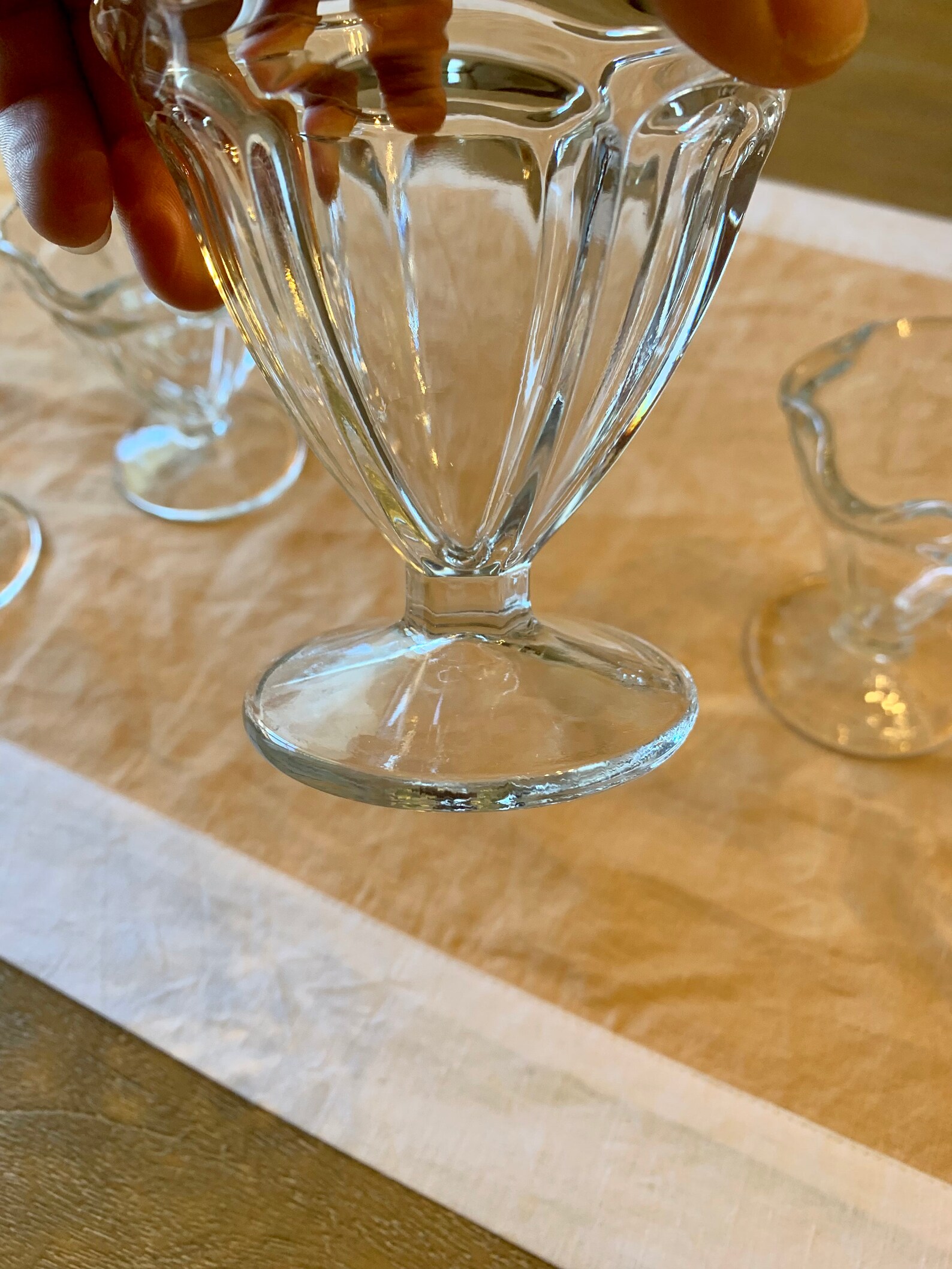 Old Fashioned Glass Ice Cream Cups Fountainware Footed Etsy