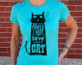 Love My Cat - Women's purrr-fect cat t-shirt in Silver, Teal, or Leaf Green