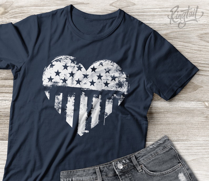 Patriot's Heart Women's American Flag T-shirt in - Etsy