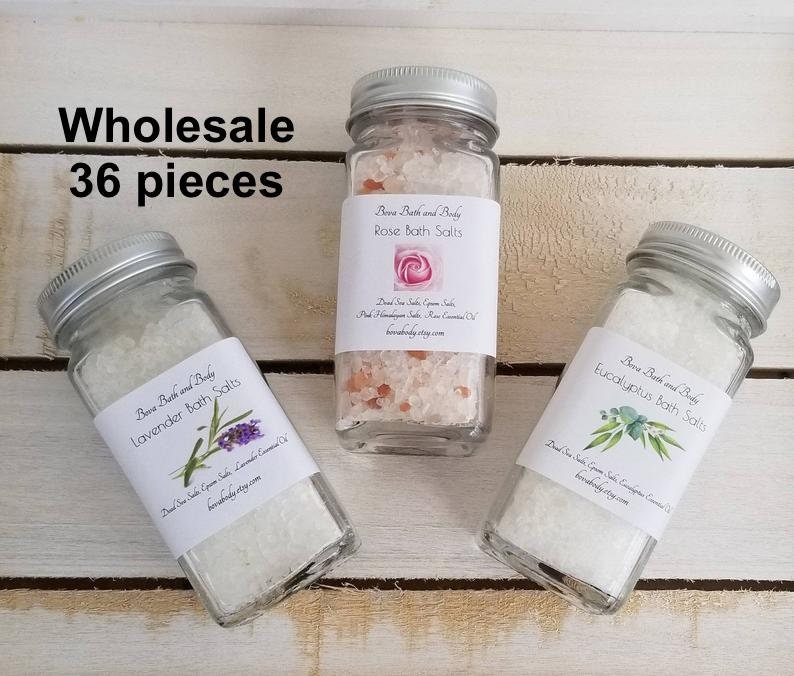 WHOLESALE Bath Salts 4oz Glass Bottles Bulk Bath Salts Etsy