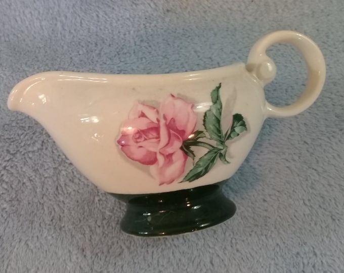 Homor Laughlin 1954 HL C625 Replacment Taylor Swift Taylor Pink Rose Dark Green Band TST15 Ceramic Creamer Green Band Pink Rose