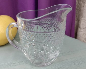 Cristal Darques Antique Pattern Clear Creamer By Arcoroc France Vintage Replacement Milk Pitcher