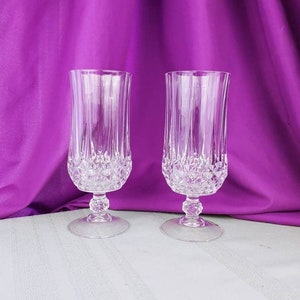 Verres à thé glacé Longchamps en cristal d'Arques-Durand lot de 2 verre soufflé cristal motif verre taillé image 1