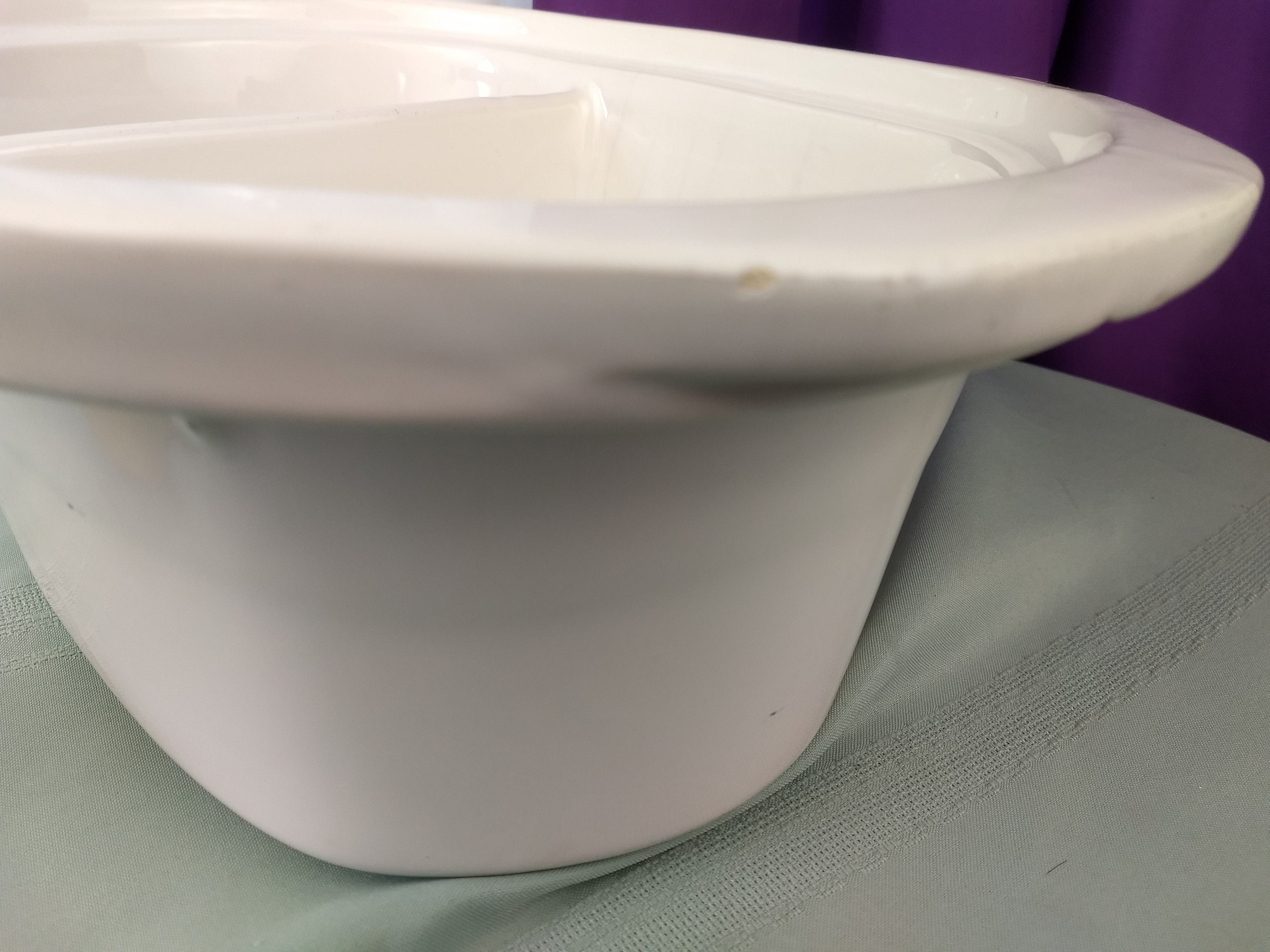 Vintage 4 1/2 Qt Replacement Divided White Oblong Crock Pot Insert Rare