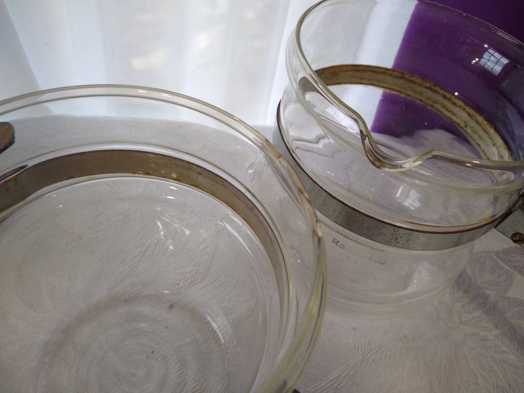 McKee Double Boiler Clear Glass Pan RARE 31 U McKee Kitchen Tec Range