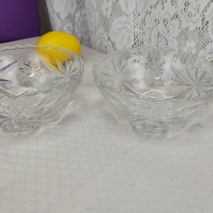 Vintage Glassware, Prescut Cereal Bowls Set Of 2 Anchor Hocking Early American Pressed Glass Cereal Bowl 775 Star Of David Bowl Set image 2