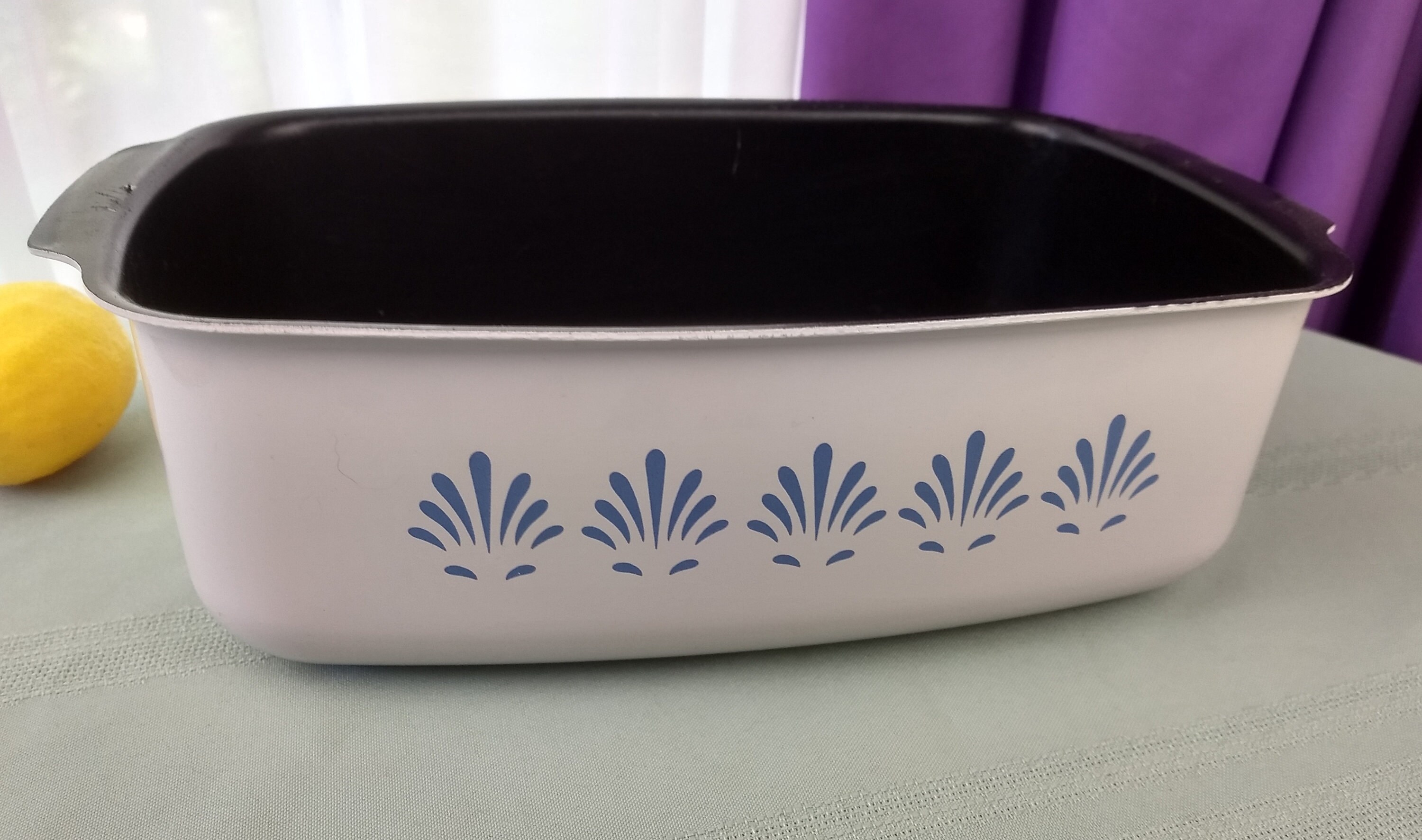 West Bend 4 Quart Teflon Coated Blue Flowers On White Replacement Pan