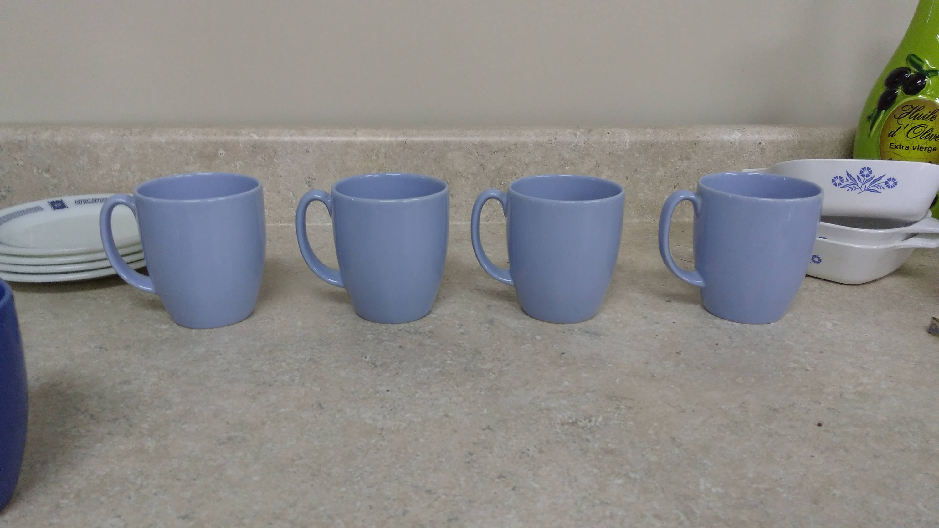 Corelle Stoneware Classic Design 10 Oz. Coffee Morning Blue Mugs
