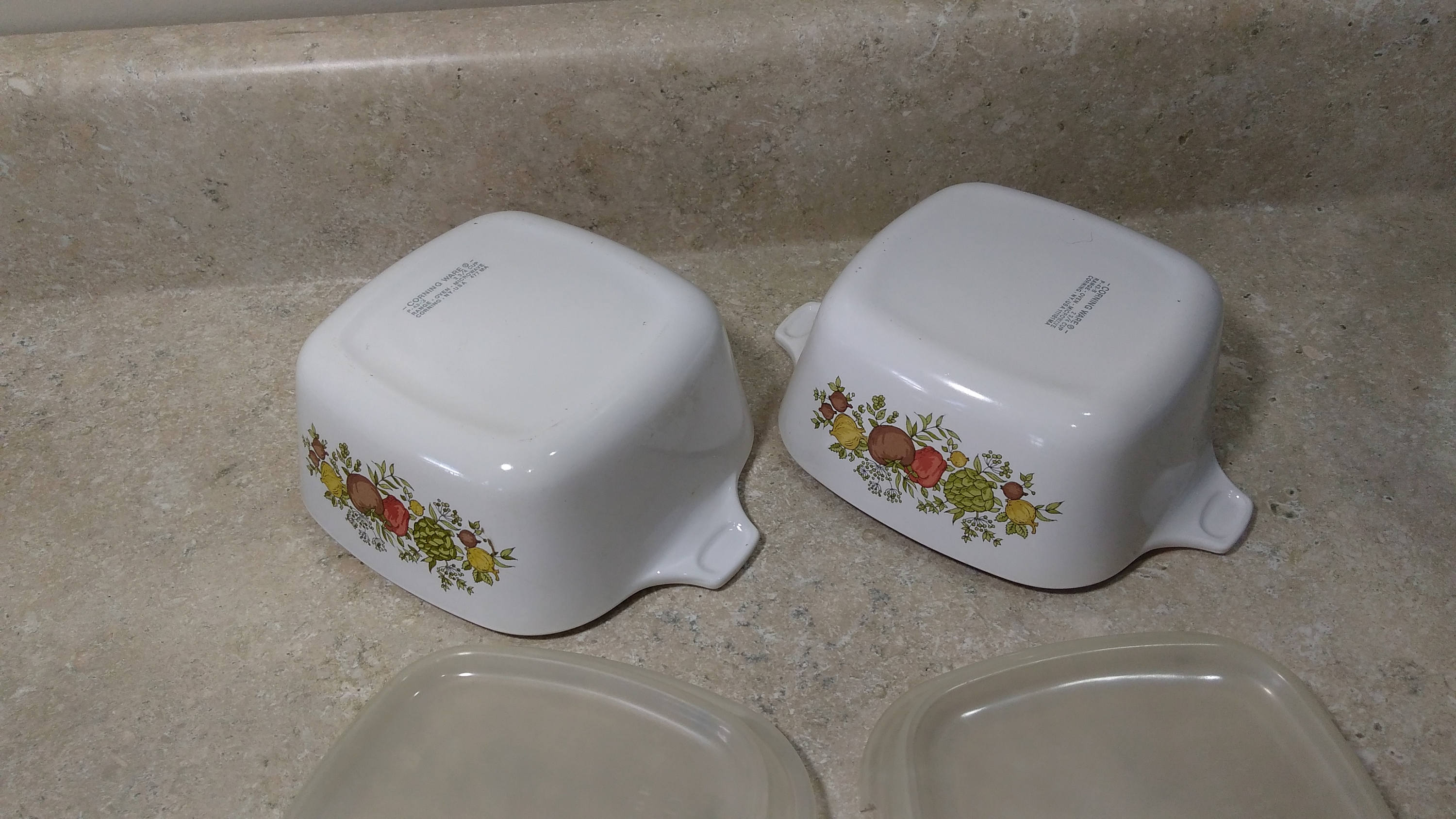 Set of 2 Corning Ware Square Spice of Life Personal Petite Individual