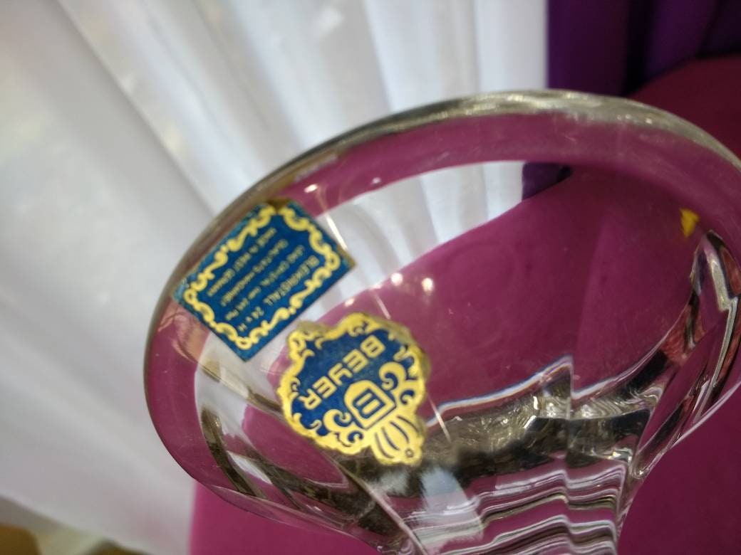 Beyer Bleikristall 24 Lead Crystal Footed 10 Inch Flower Etsy