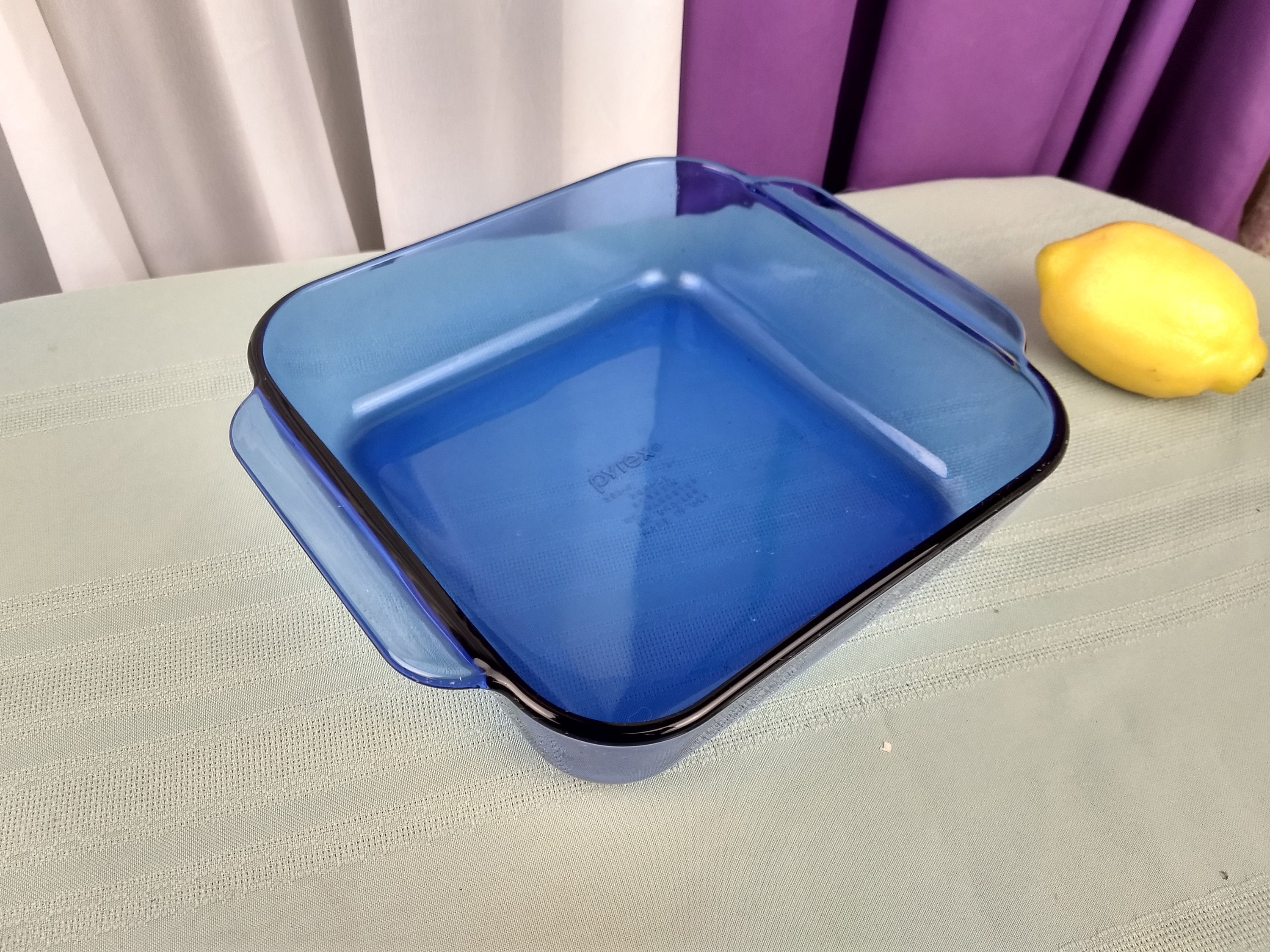 Pyrex Cobalt 222 R Brownie Pan Visionware Visions Blue 8 Inch Square