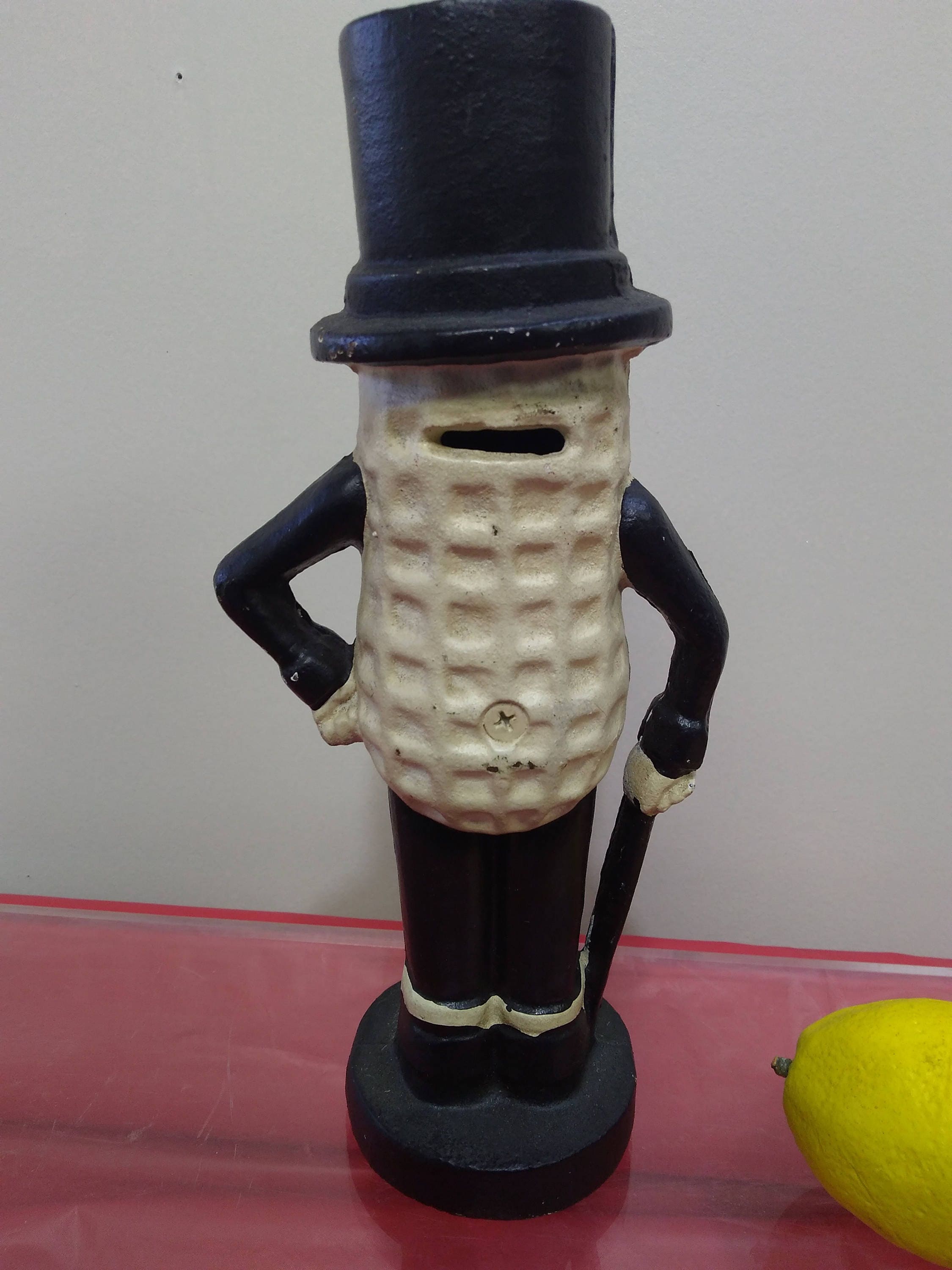 Mr Peanut Planters Peanut Man Cast Iron Piggy Still Bank 10 3/4 Inch