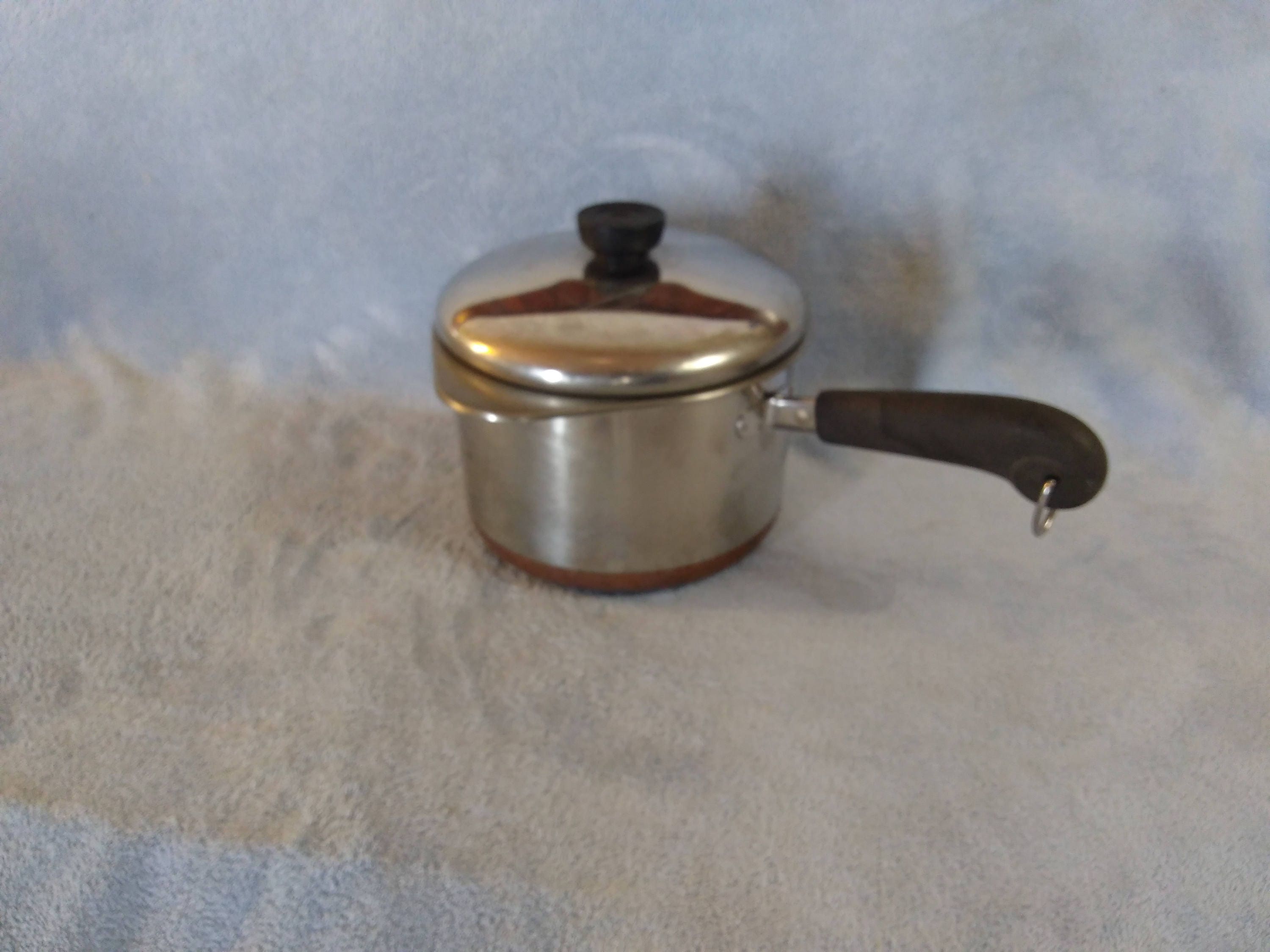 Revere Ware Stainless Steel 2 Quart Pan 1801 Copper Clad Bottom Double