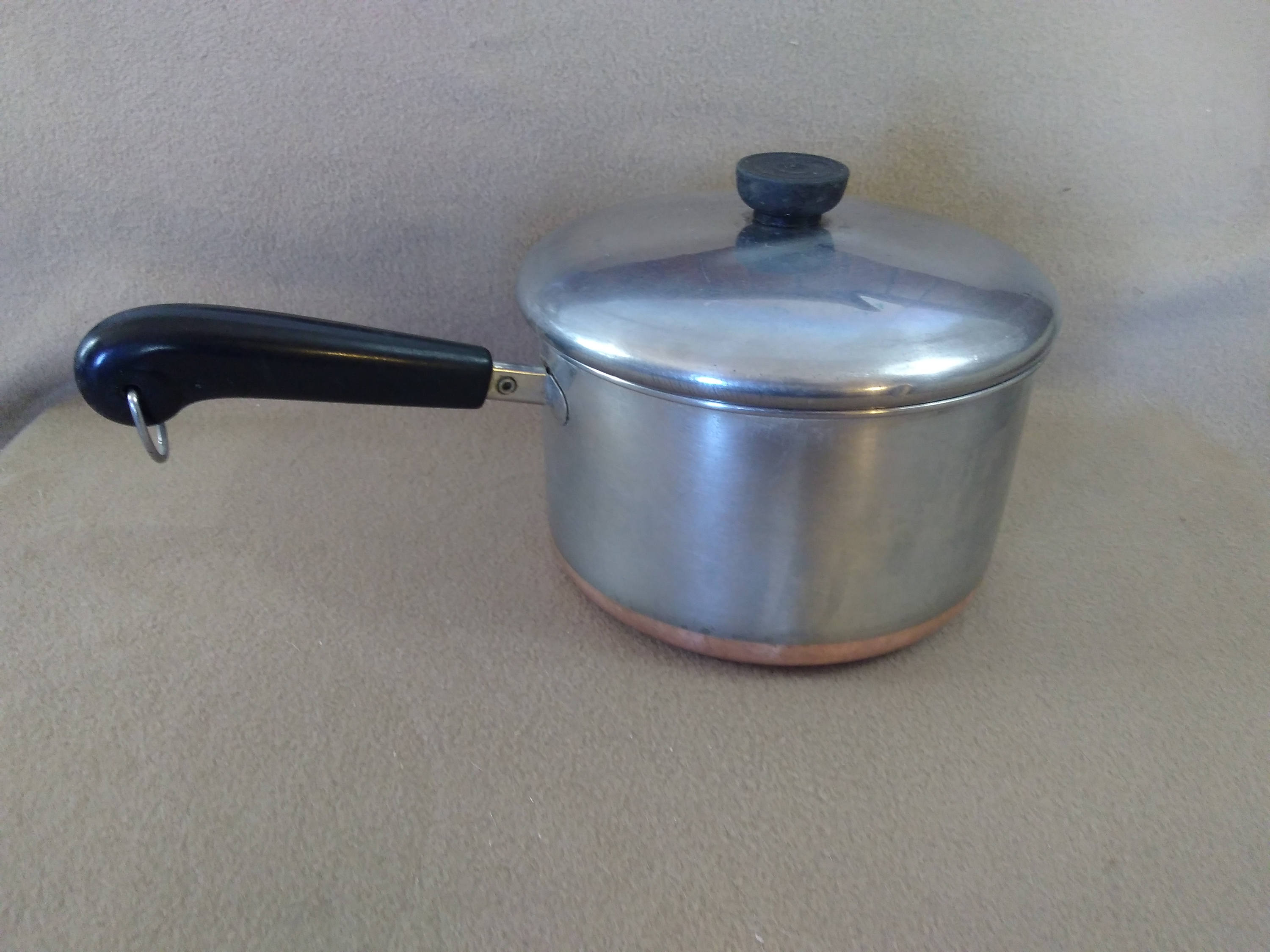 Vintage 4 Quart Copper Clad Stainless Steel 1801 Revere Ware Sauce Pan