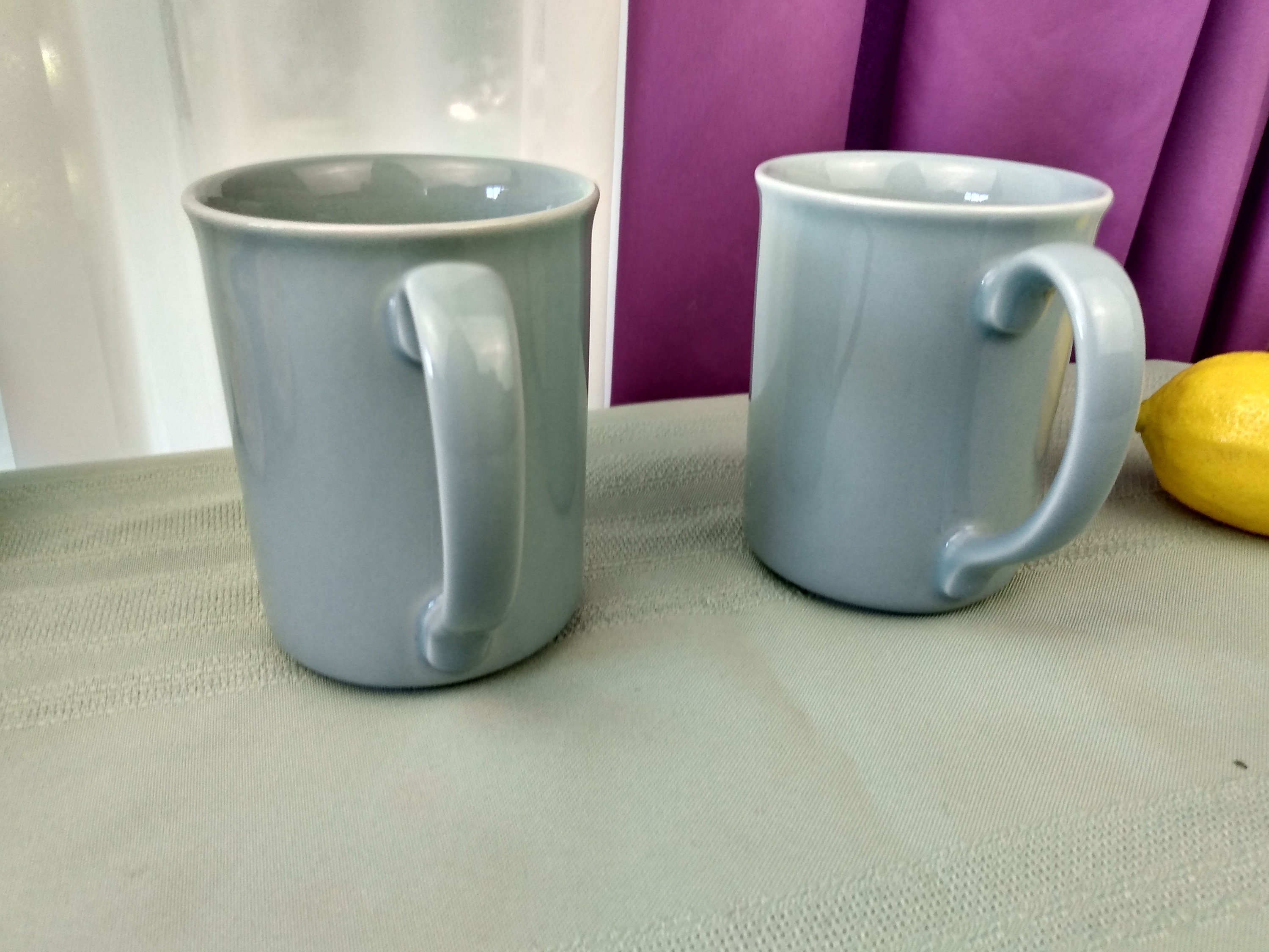 Corning Heather Light Blue Mugs Set of 2 Porcelain Stoneware Corelle