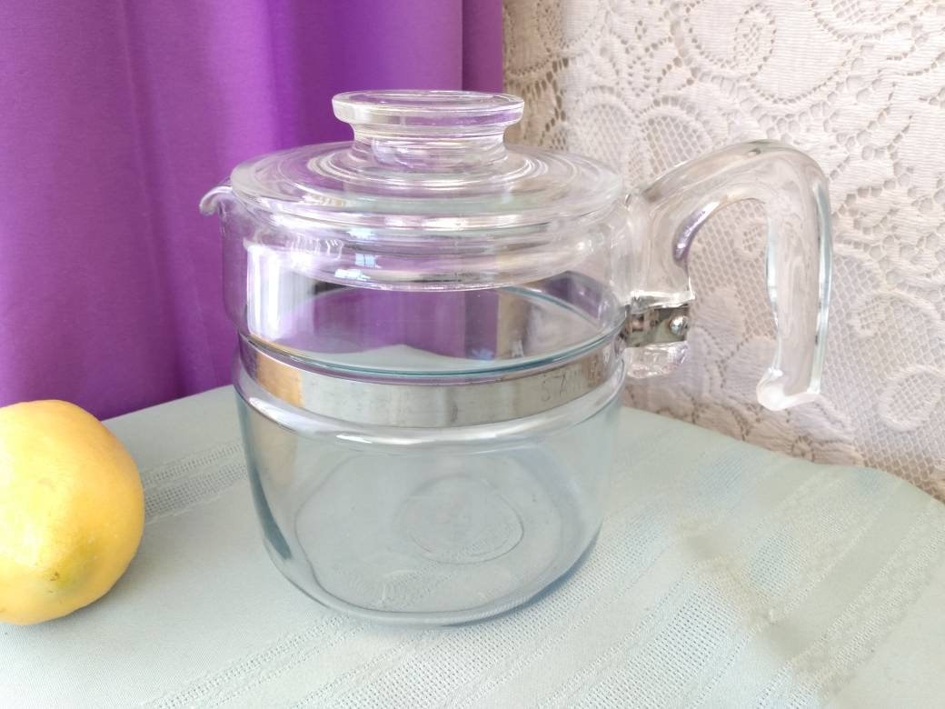 Pyrex Percolator Coffee Pot 7754 Flameware 4 Cup Stove Top