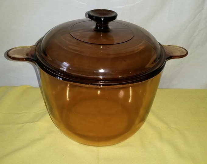 Large 3.5 Liter Amber Glass Visions Dutch Oven Stock Pot With Etsy