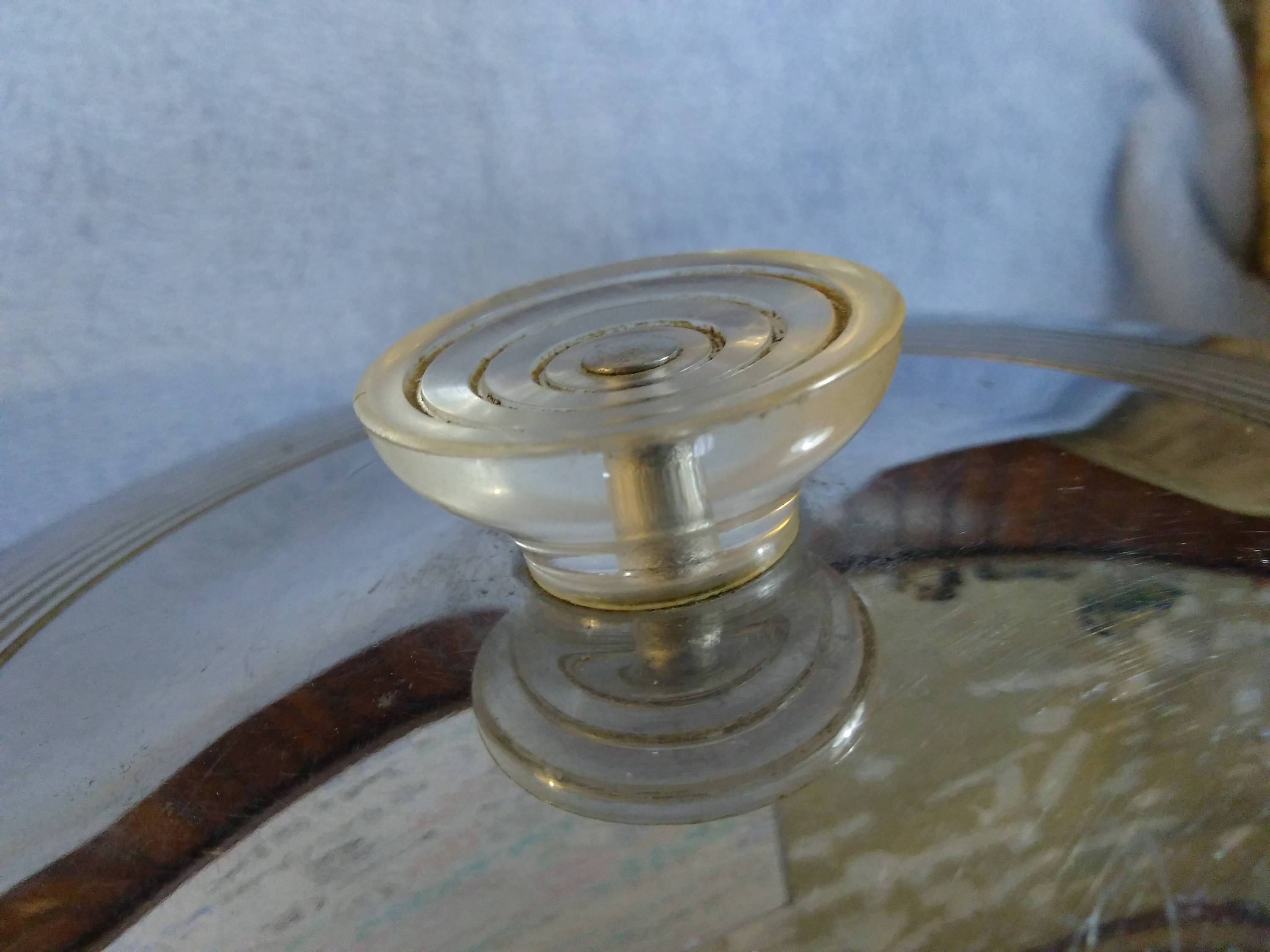 Vintage Mid Century Cake Keeper With Glass Footed Plate Stainless Steel