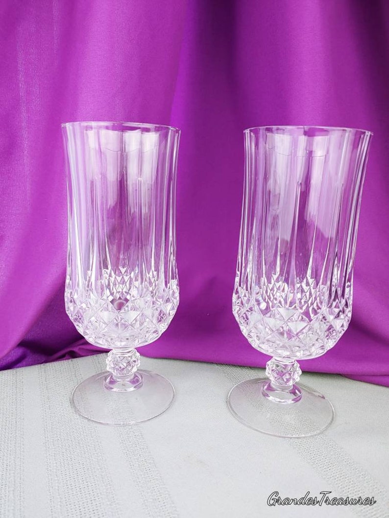 Verres à thé glacé Longchamps en cristal d'Arques-Durand lot de 2 verre soufflé cristal motif verre taillé image 8