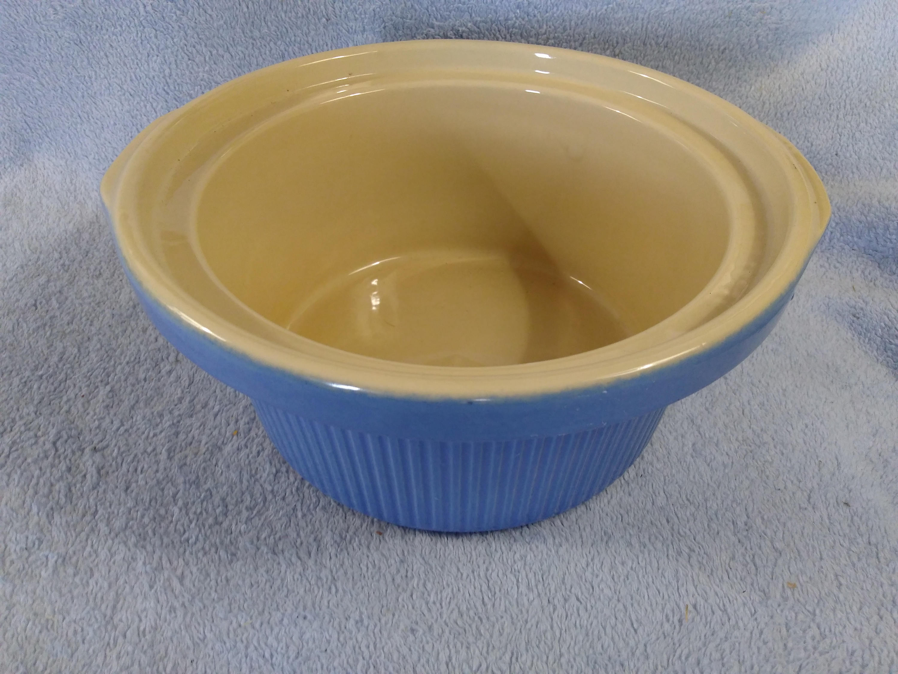 Rival Insert Crock Model 3355 Pot Blue & Beige Replacement Stoneware