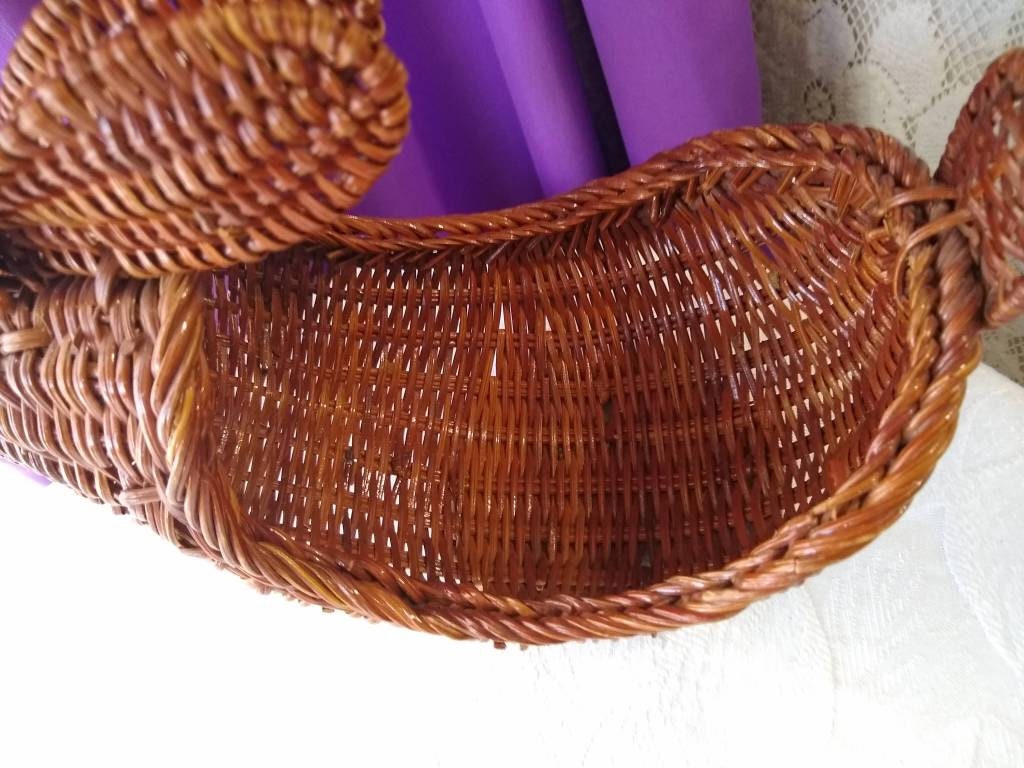 Wicker Easter Basket Easter Bouquet Bunny Gift Craft Easter Centerpiece