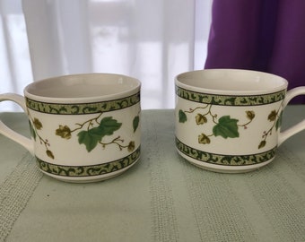 Vintage Dinnerware, Sango Ivy Charm Vintage China Coffee Cups 8854 Replacement Ceramic Handled