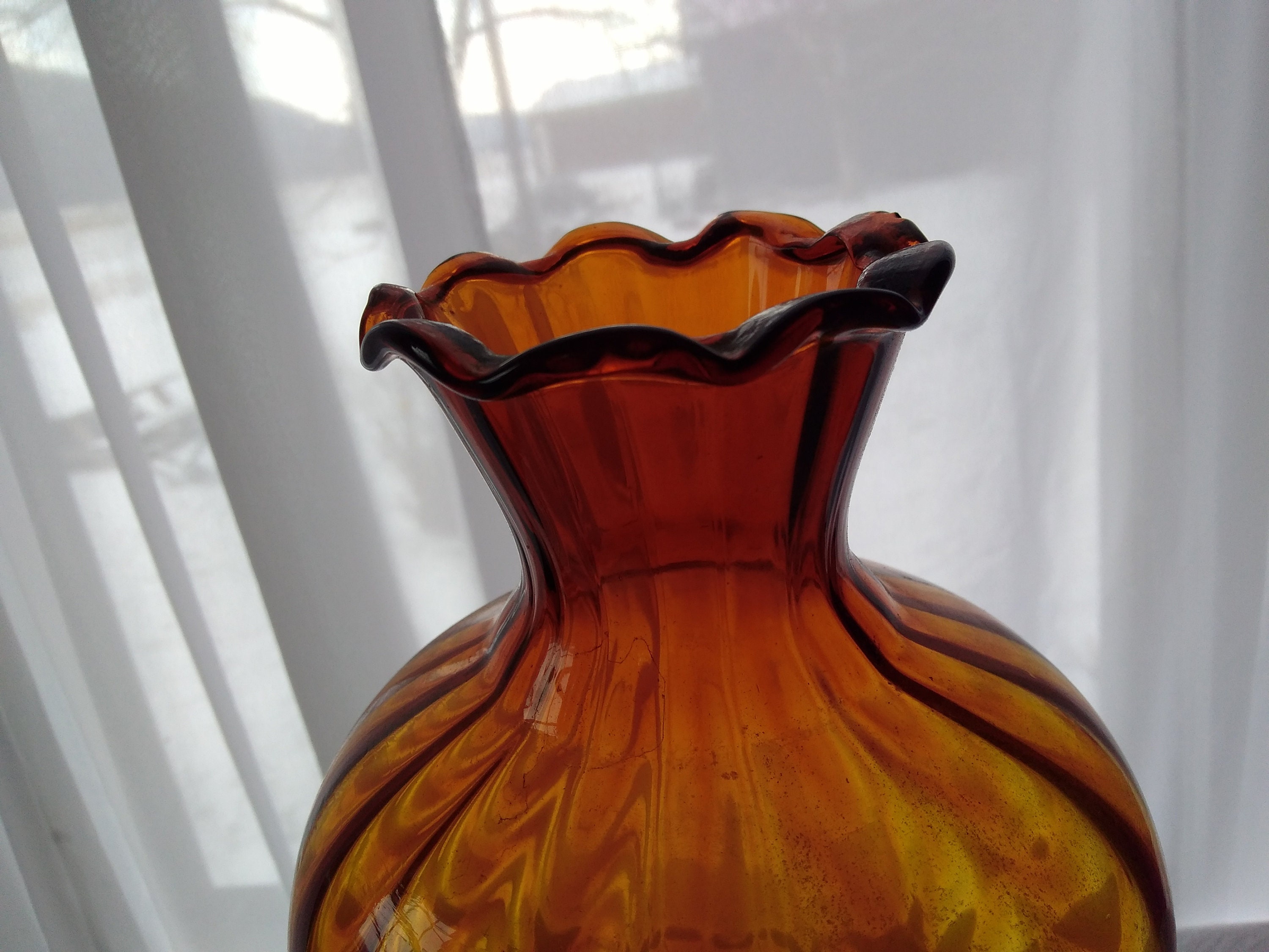 Amber Replacement Beveled Stained Glass Oil Lamp Shade Hurricane Light