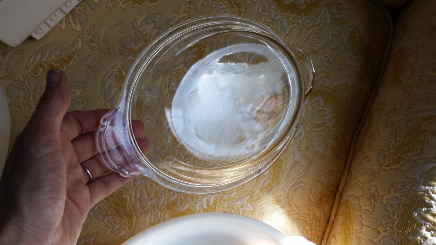 Fire King 467 Clear Oval Glass Replacement Lid Retro Kitchen Mid