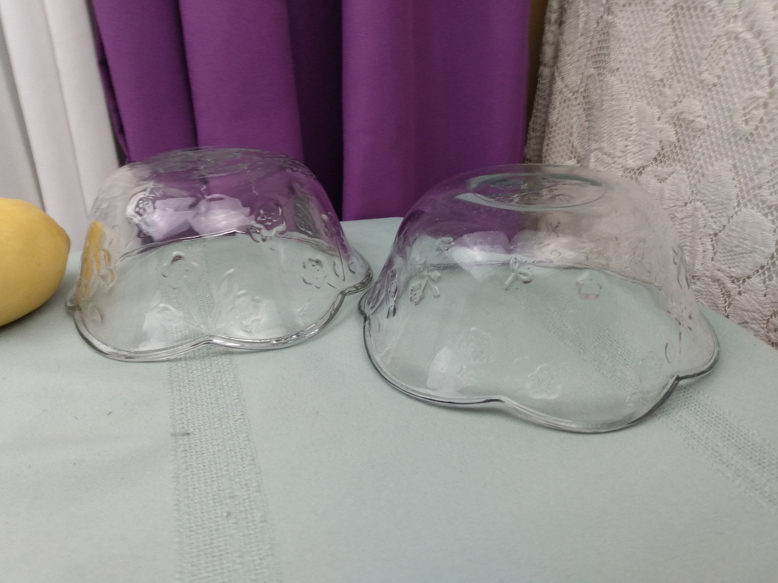 Anchor Hocking Savannah Glass Cereal Bowls Set Of 2 Embossed Petite